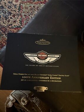 Harley-Davidson set of 2 ornaments 100th Anniversary